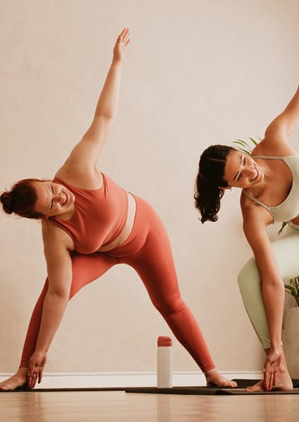 Friends stretching, enjoying the benefits of medical ozone therapy