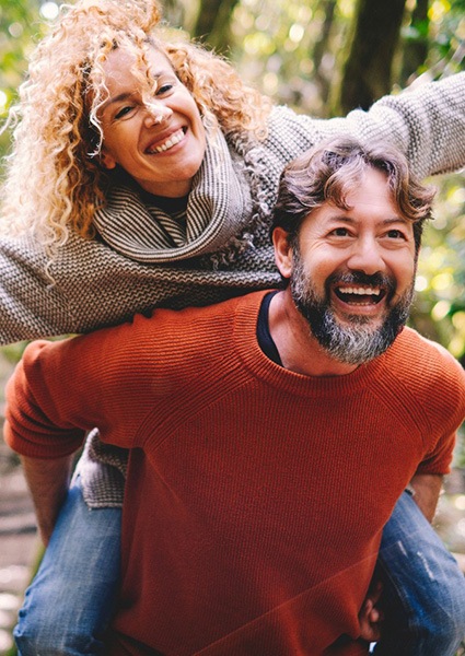 Middle-aged couple enjoying time outdoors