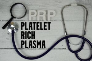 “Platelet-rich plasma” wording with stethoscope